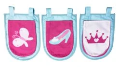 Set van 3 Opbergzakjes Princess – Wit met Roze en Paarse Details voor Pino/Scott Bedden
