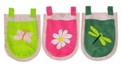 3 Opbergzakjes Spring voor Pino & Scott – Roze met Kleurrijke Prints – Katoenen Bedzakken