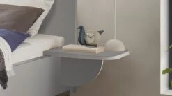 Set van 2 Aanhangtafels Onyx – Zwevend Minimalistisch Design voor Bed Onyx -Beter Bed Winkel Aanhangtafel Onyx kiezelgrijs