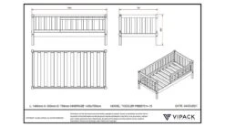 Vipack Toddler 70 Peuterbed - Wit Grenenhout met Verticale Latten (70x140 cm) 9 Vipack Toddler 70 Peuterbed - Wit Grenenhout met Verticale Latten (70x140 cm) -Beter Bed Winkel Baby Bed 70 grijs 3