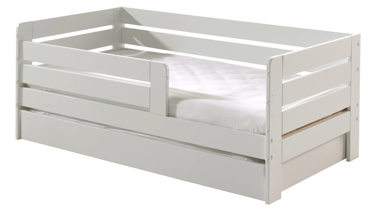 Peuterbed Toddler 71 Wit met Grijze Bedlade – Compact Kinderbed met Veiligheidszijden 5 Peuterbed Toddler 71 Wit met Grijze Bedlade – Compact Kinderbed met Veiligheidszijden - Afbeelding 3