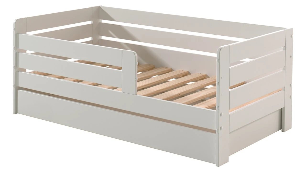Peuterbed Toddler 71 Wit met Grijze Bedlade – Compact Kinderbed met Veiligheidszijden 6 Peuterbed Toddler 71 Wit met Grijze Bedlade – Compact Kinderbed met Veiligheidszijden - Afbeelding 4