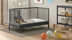 Dino Babyledikant 70x140 cm met Verzorgingstafel - Complete Babykamer Set - Wit -Beter Bed Winkel Babyledikant Dino met verzorgingstafel antraciet 2