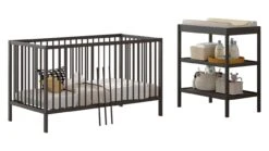 Dino Babyledikant 70x140 cm met Verzorgingstafel - Complete Babykamer Set - Wit -Beter Bed Winkel Babyledikant Dino met verzorgingstafel antraciet 4