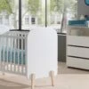 Vipack Kiddy Babykamer Set - Wit met Natuurlijk Grenen - 3-delig: Ledikant, Commode & Opzetstuk -Beter Bed Winkel Babyledikant Kiddy inclusief commode met opzet wit