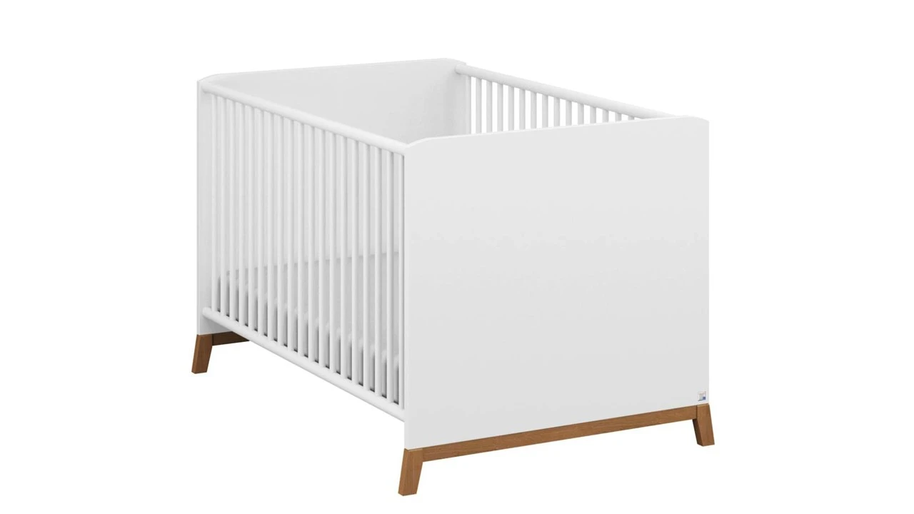 Babyledikant Nevada β Scandinavisch Design Wit & Eikenhout met Verstelbare Bodem 3 Babyledikant Nevada β Scandinavisch Design Wit & Eikenhout met Verstelbare Bodem