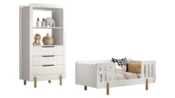 Peuterbed Smile Met Kast - 70x140 cm - Wit & Natuurlijk Grenen met Uitvalbeveiliging 13 Peuterbed Smile Met Kast - 70x140 cm - Wit & Natuurlijk Grenen met Uitvalbeveiliging -Beter Bed Winkel Babyledikant Smile met kast wit 5