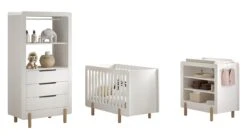 Smile Babyledikant Wit met Natuurhouten Details – Inclusief Verzorgingstafel en Commode -Beter Bed Winkel Babyledikant Smile met verzorginstafel wit 6