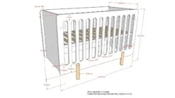 Babyledikant Smile Wit met Houten Poten – Scandinavisch Verstelbaar Babybed -Beter Bed Winkel Babyledikant Smile wit 2
