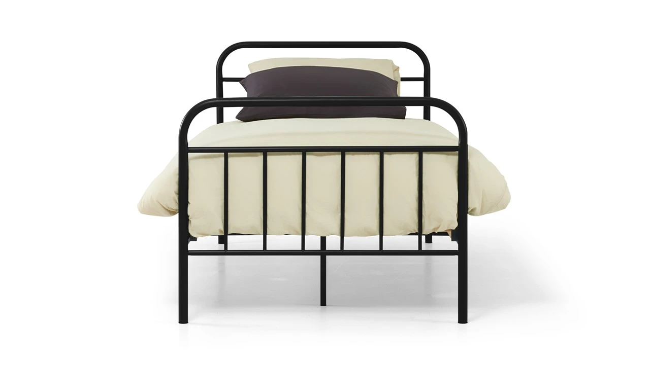 Bed Alex 1-persoons Zwart Metaal – Modern Industrieel Spijlenbed voor Tienerkamer 6 Bed Alex 1-persoons Zwart Metaal – Modern Industrieel Spijlenbed voor Tienerkamer - Afbeelding 4