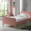 Vipack Billy Eenpersoonsbed Wit – Retro Design met Goudkleurige Poten -Beter Bed Winkel Bed Billy roze