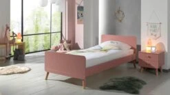 Vipack Billy Eenpersoonsbed Wit – Retro Design met Goudkleurige Poten