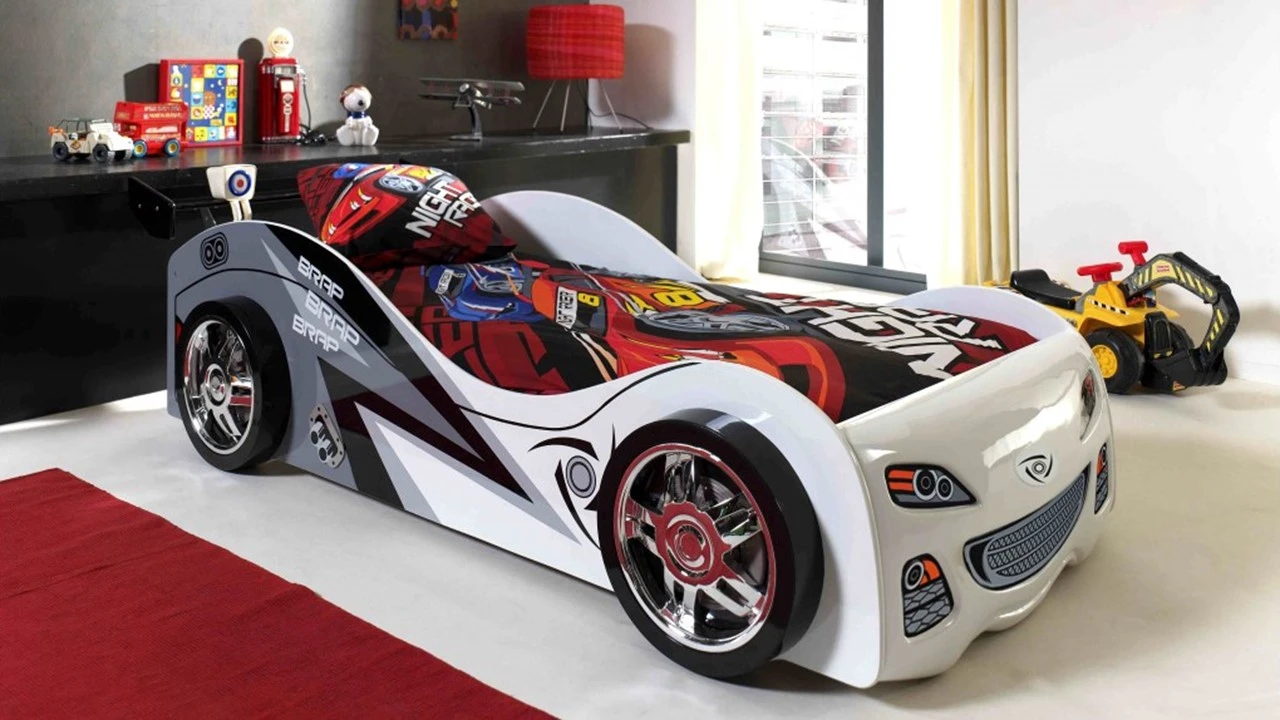 Brap Brap Raceauto Bed Wit Hoogglans – Stoer Kinderbed met Ronde Vormen 3 Brap Brap Raceauto Bed Wit Hoogglans – Stoer Kinderbed met Ronde Vormen