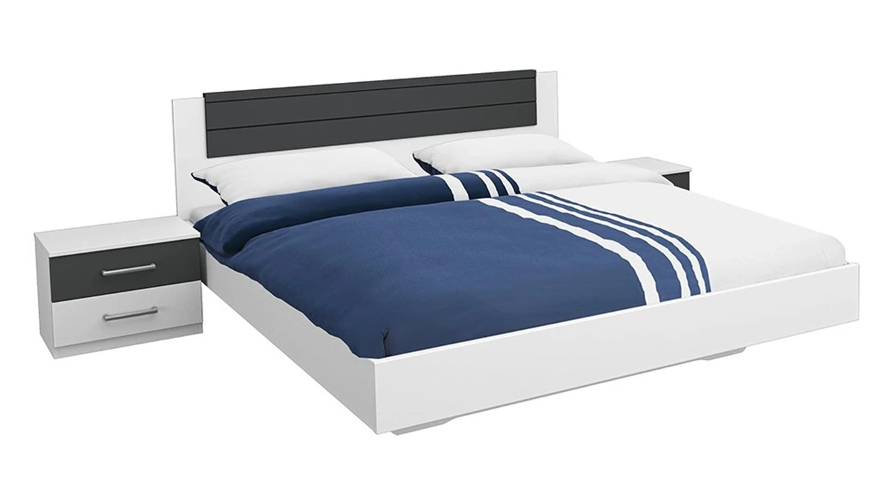 Bed Burgos met 2 Nachtkasten β Robuust Landelijk Bedframe in Eiken Look 3 Bed Burgos met 2 Nachtkasten β Robuust Landelijk Bedframe in Eiken Look