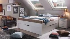Butiken Bed met 3 Laden - Landelijk Design met Veel Opbergruimte - Praktisch Slaapkamerbed