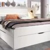Butiken Bed Eiken Look – Met LED-Verlichting en 3 Opbergladen – Landelijk Design 1 Butiken Bed Eiken Look – Met LED-Verlichting en 3 Opbergladen – Landelijk Design -Beter Bed Winkel Bed Butiken met hoofdbord met verlichting alpine wit