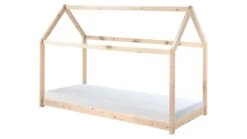 Bed Cabane Grenenhout – Montessori Vloerbed Huisje met Dakframe -Beter Bed Winkel Bed Cabane beige 2