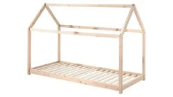 Bed Cabane Grenenhout – Montessori Vloerbed Huisje met Dakframe -Beter Bed Winkel Bed Cabane beige 3