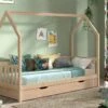 Cabane Huisbed Wit met Hekje en Slaaplade – Scandinavisch Massief Grenen Kinderbed 1 Cabane Huisbed Wit met Hekje en Slaaplade – Scandinavisch Massief Grenen Kinderbed -Beter Bed Winkel Bed Cabane met hekje en slaaplade naturel