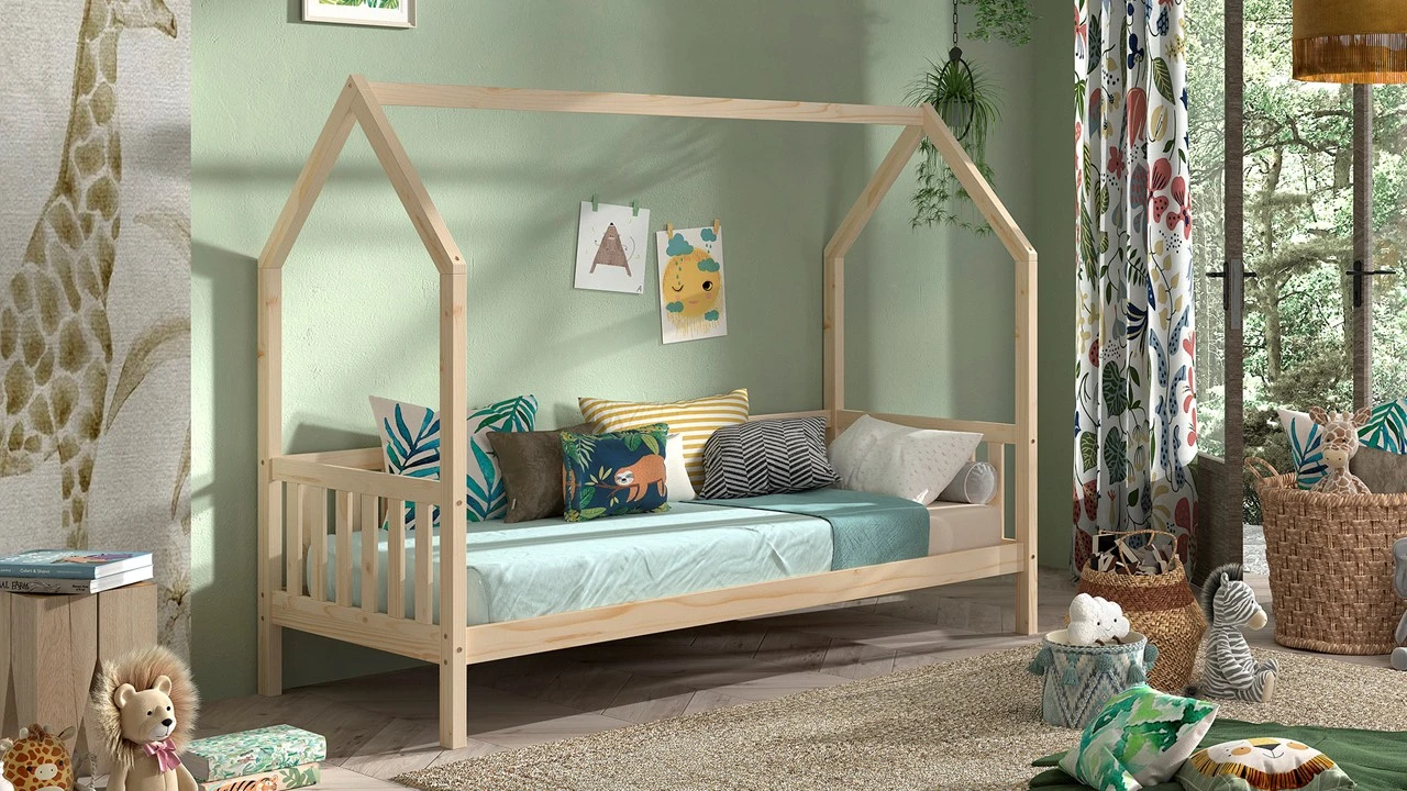 Vipack Cabane Huisbed Naturel Grenen – Kinderbed met Hekje en Uitvalbeveiliging 3 Vipack Cabane Huisbed Naturel Grenen – Kinderbed met Hekje en Uitvalbeveiliging