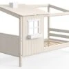 FLEXA Classic Eenpersoonsbed met Half Dak - Wit Massief Grenen Kinderhuisbed -Beter Bed Winkel Bed Classic inclusief half dak wit