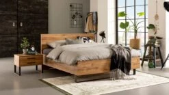Bed Craft Industrieel Licht Eiken met Stalen Frame – Robuust Design Ledikant