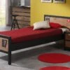 Vipack Tienerbed Daan - Industrieel Hout met Zwart Frame - Eenpersoonsbed -Beter Bed Winkel Bed Daan 1