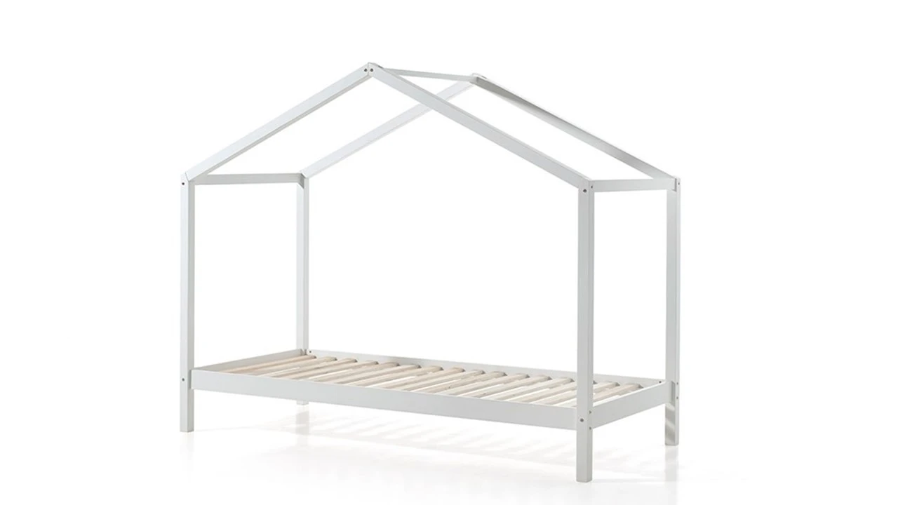 Vipack Dallas Bed in Huisvorm met Slaaplade – Wit Massief Grenen Kinderbed 4 Vipack Dallas Bed in Huisvorm met Slaaplade – Wit Massief Grenen Kinderbed - Afbeelding 2