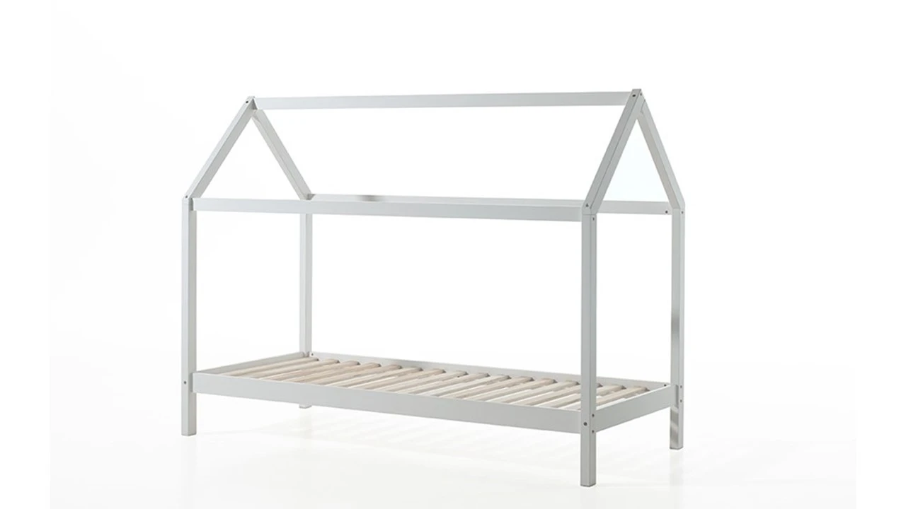 Vipack Dallas Wit Huisbed met Dak en Slaaplade - Massief Grenenhout Kinderbed 4 Vipack Dallas Wit Huisbed met Dak en Slaaplade - Massief Grenenhout Kinderbed - Afbeelding 2