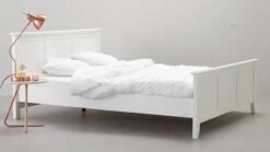 Bed Fontana Wit MDF - Landelijk Tweepersoonsbed met Groot Hoofdbord