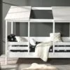 Vipack Bed HuisBed Wit met Vensterbanken en 2 Dakpanelen – Grenenhout Kinderbed -Beter Bed Winkel Bed HuisBed inclusief 2 dakpanelen wit