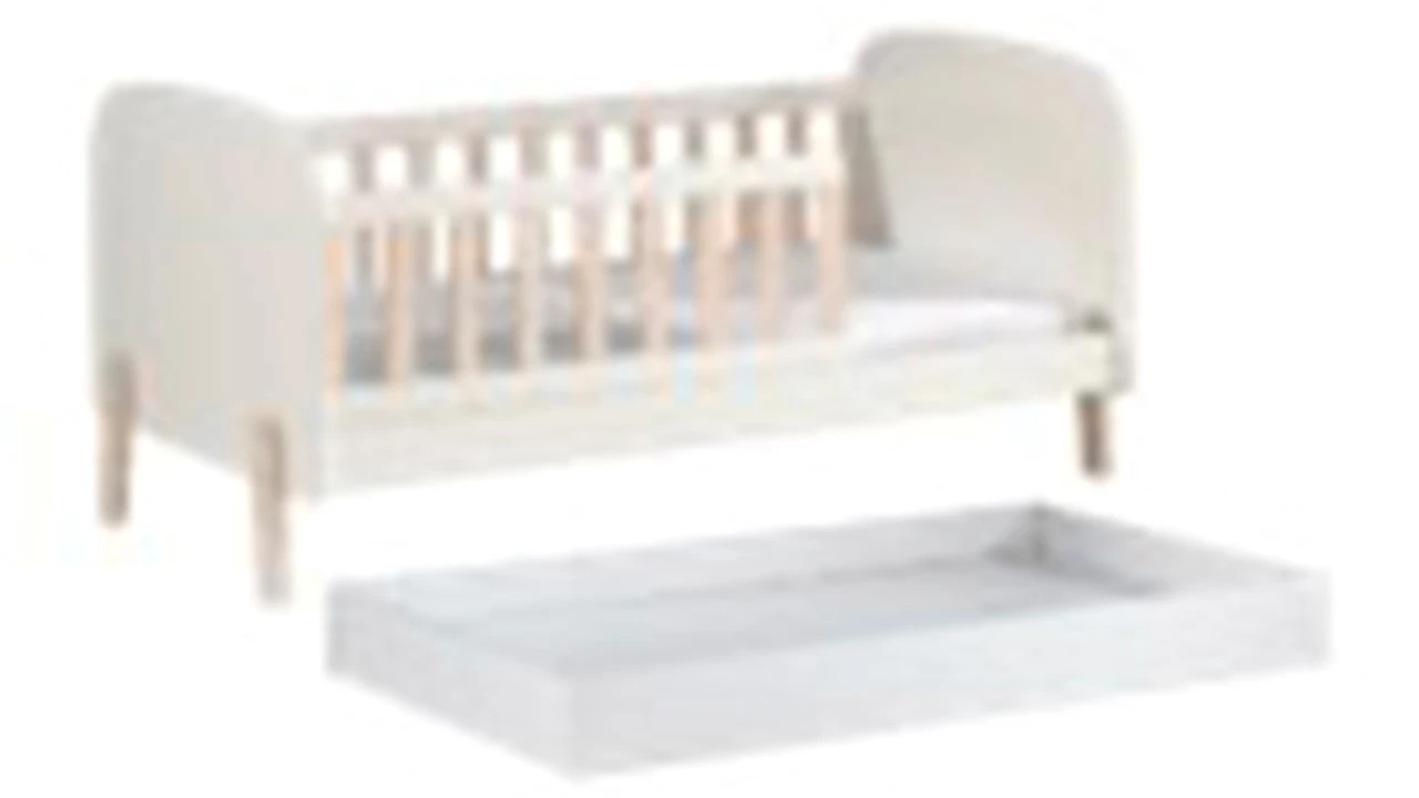 Peuterbed Kiddy Wit met Natuurlijk Hout - 70x140 cm incl. Multifunctionele Bedlade 5 Peuterbed Kiddy Wit met Natuurlijk Hout - 70x140 cm incl. Multifunctionele Bedlade - Afbeelding 3