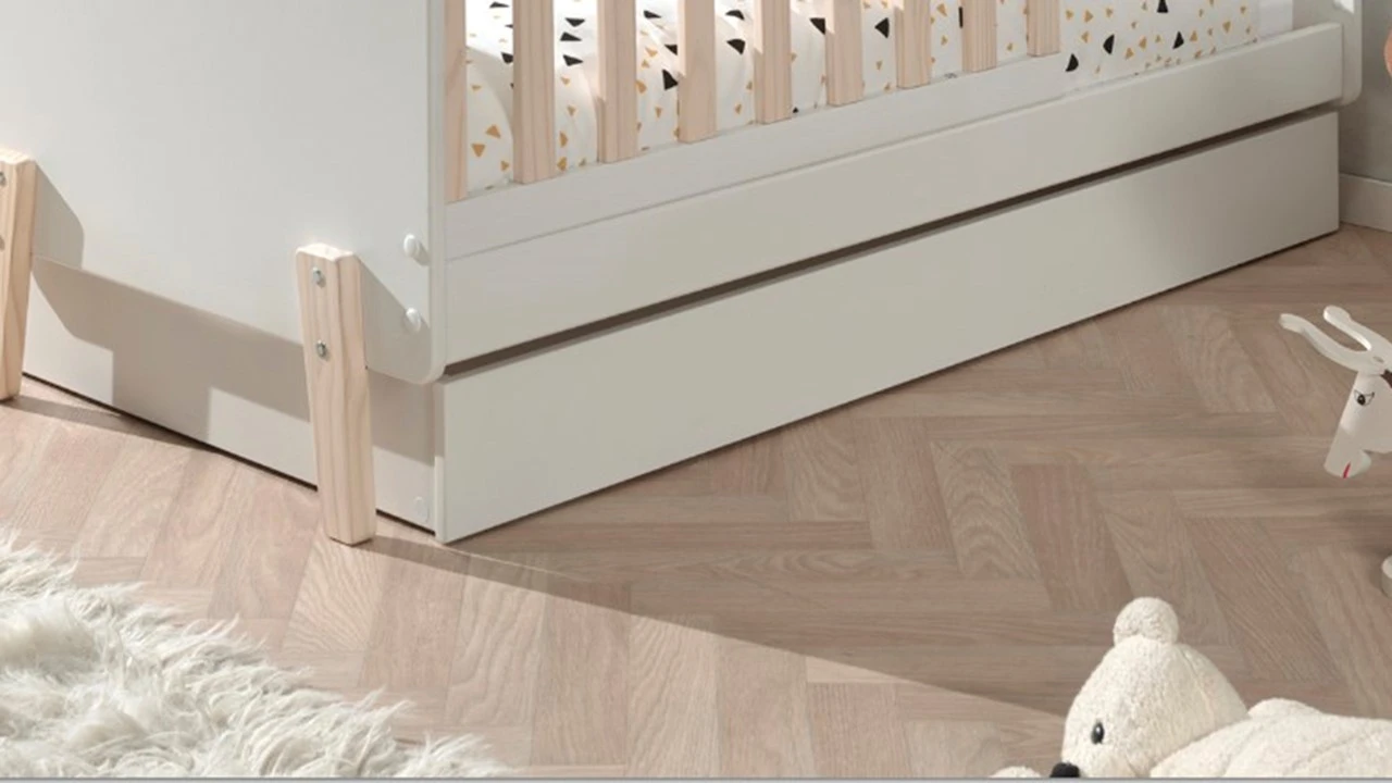 Peuterbed Kiddy Wit met Natuurlijk Hout - 70x140 cm incl. Multifunctionele Bedlade 8 Peuterbed Kiddy Wit met Natuurlijk Hout - 70x140 cm incl. Multifunctionele Bedlade - Afbeelding 6