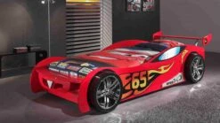 Bed Lemans Rood – Raceauto Kinderbed 90x200 met Verhoogde Zijden