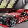 Bed MRX Raceauto Rood – Formule 1 Kinderbed met Spoiler en Lattenbodem -Beter Bed Winkel Bed MRX raceauto zwart