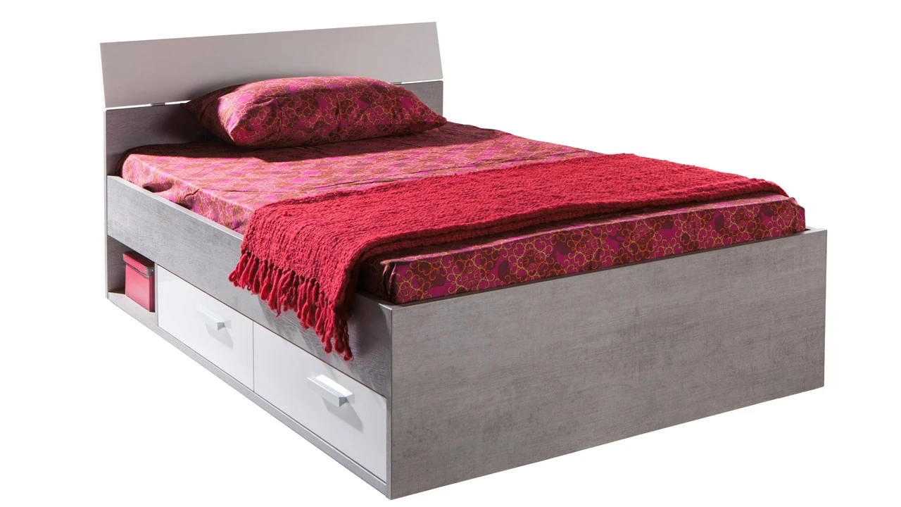 B Bright Opbergbed Mipiace Wit met Betonlook β Industrieel Design met Laden 5 B Bright Opbergbed Mipiace Wit met Betonlook β Industrieel Design met Laden - Afbeelding 3