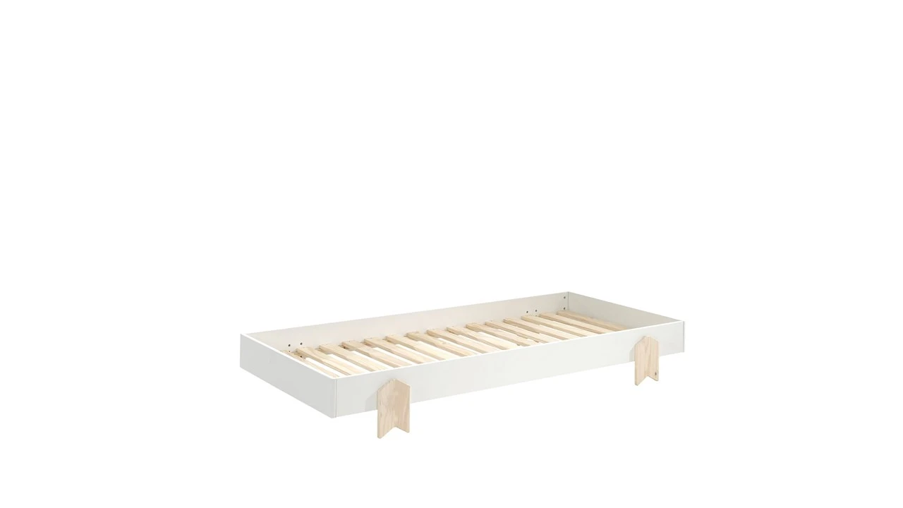 Vipack Modulo Arrow Stapelbaar Kinderbed - Wit 90x200 cm met Pijlvormige Poten 4 Vipack Modulo Arrow Stapelbaar Kinderbed - Wit 90x200 cm met Pijlvormige Poten - Afbeelding 2