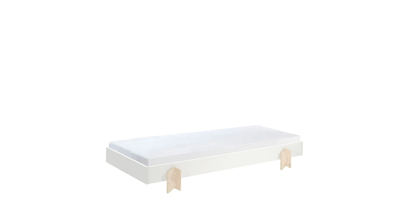 Vipack Modulo Arrow Stapelbaar Kinderbed - Wit 90x200 cm met Pijlvormige Poten 3 Vipack Modulo Arrow Stapelbaar Kinderbed - Wit 90x200 cm met Pijlvormige Poten