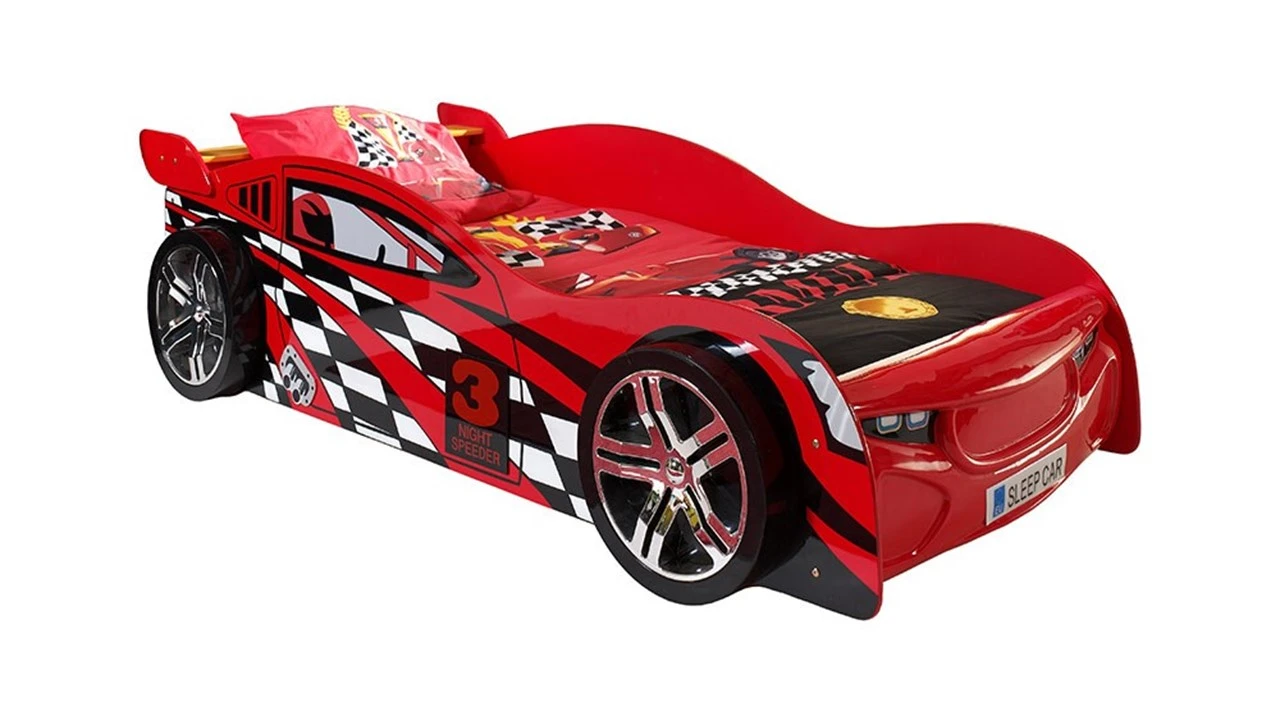 Bed Night Speeder Raceauto – Rood Sportwagen Kinderbed met Lattenbodem 4 Bed Night Speeder Raceauto – Rood Sportwagen Kinderbed met Lattenbodem - Afbeelding 2