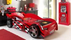 Bed Night Speeder Raceauto – Rood Sportwagen Kinderbed met Lattenbodem