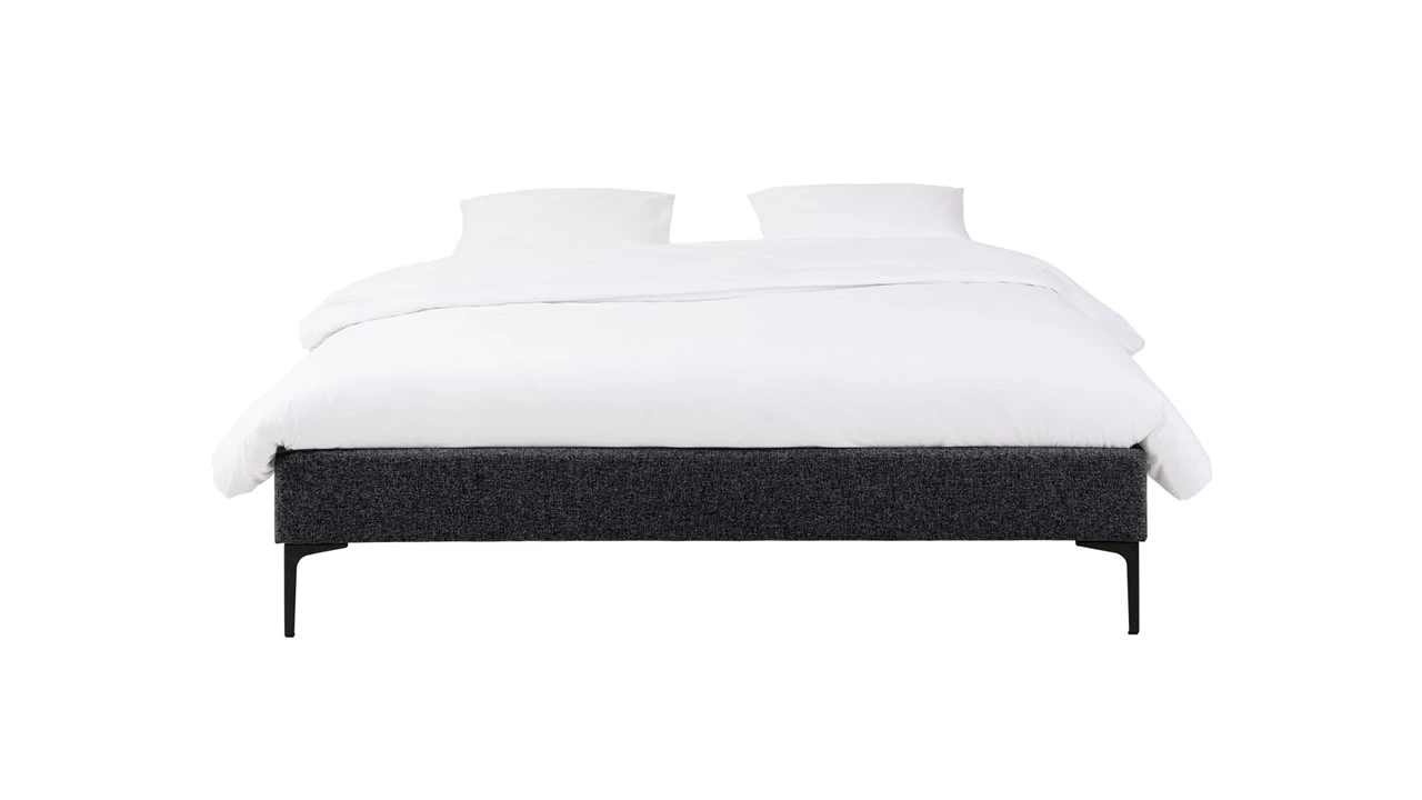 Bed Nova - Modern Gestoffeerd Bedframe met Slanke Ombouw en Zwarte Poten 6 Bed Nova - Modern Gestoffeerd Bedframe met Slanke Ombouw en Zwarte Poten - Afbeelding 4