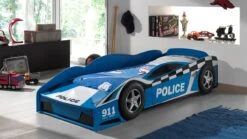 Peuterbed Police Blauw – Politieauto Kinderbed met Lattenbodem 70x140 cm
