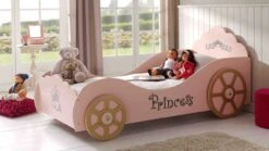 Bed Princess Pinky Roze – Auto-vormig Kinderbed van MDF (90x200 cm)