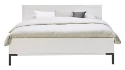 Bed Ragnar Hout - Industrieel Bed met Houten Hoofdbord en Raw Steel Poten -Beter Bed Winkel Bed Ragnar met hoofbord hout wit 3