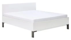 Bed Ragnar Hout - Industrieel Bed met Houten Hoofdbord en Raw Steel Poten -Beter Bed Winkel Bed Ragnar met hoofbord hout wit 4