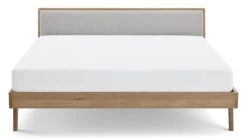 Karlsson Bed Skogar Massief Eiken – Modern Minimalistisch met Gestoffeerd Hoofdbord -Beter Bed Winkel Bed Skogar exclusief bodem en matras bloq light gey 5