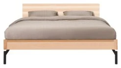 Karlsson Bed Sky - Massief Houten Bedframe met Metalen Poten & Zwevend Hoofdbord