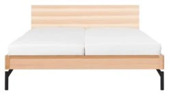 Karlsson Bed Sky - Massief Houten Bedframe met Metalen Poten & Zwevend Hoofdbord -Beter Bed Winkel Bed Sky beuken met hoofdbord hout en poot metaal beuken 4