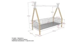 Vipack Bed Tipi Verhoogd – Massief Grenen Kinderbed met Huisjes-Design 11 Vipack Bed Tipi Verhoogd – Massief Grenen Kinderbed met Huisjes-Design -Beter Bed Winkel Bed Tipi verhoogd wit 4