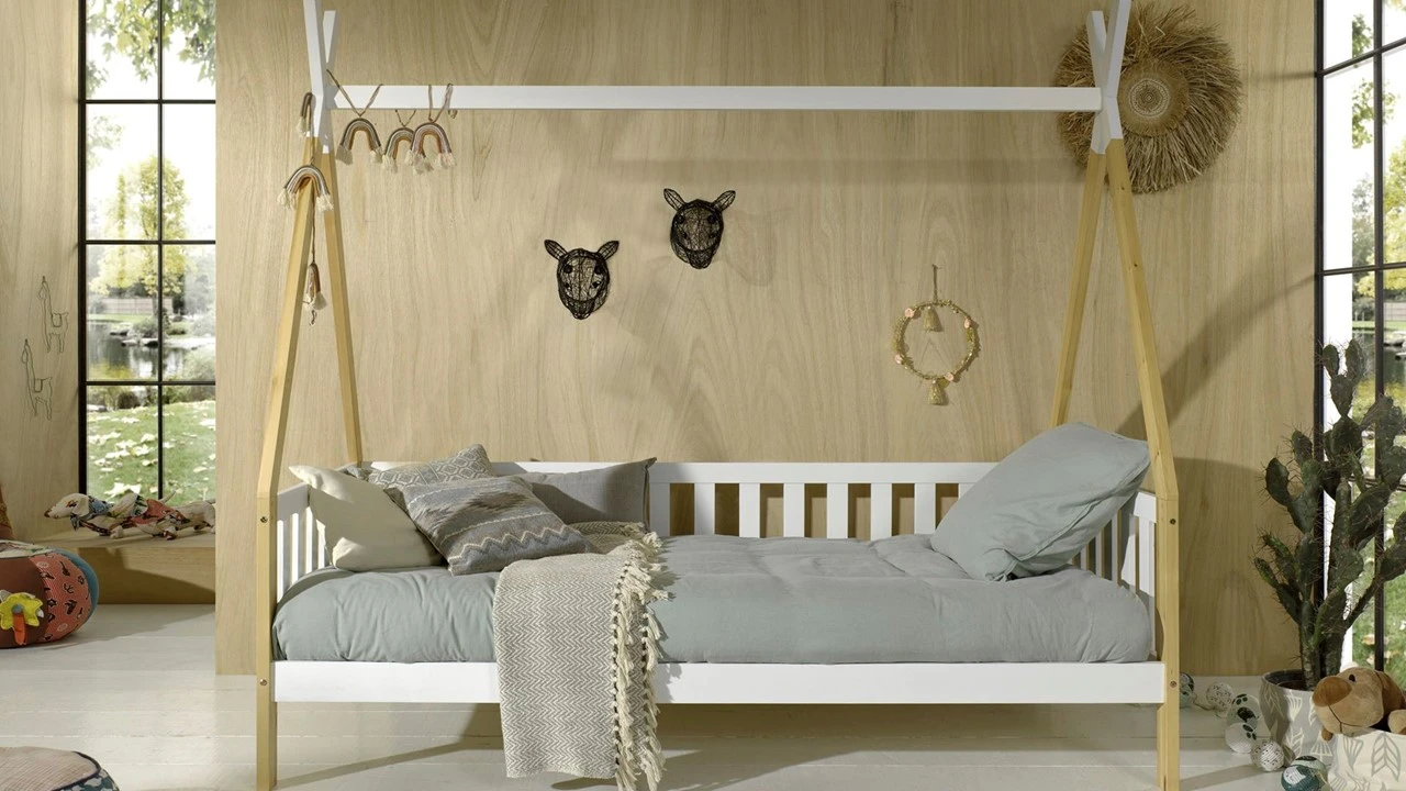 Vipack Bed Tipi Verhoogd – Massief Grenen Kinderbed met Huisjes-Design 3 Vipack Bed Tipi Verhoogd – Massief Grenen Kinderbed met Huisjes-Design